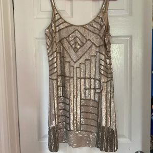 Parker Gold Beaded Mini Dress